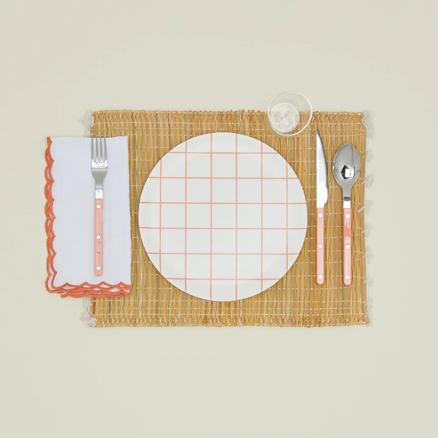 Scalloped Edge Linen Napkin, Set of 2 - Orange - Image 2