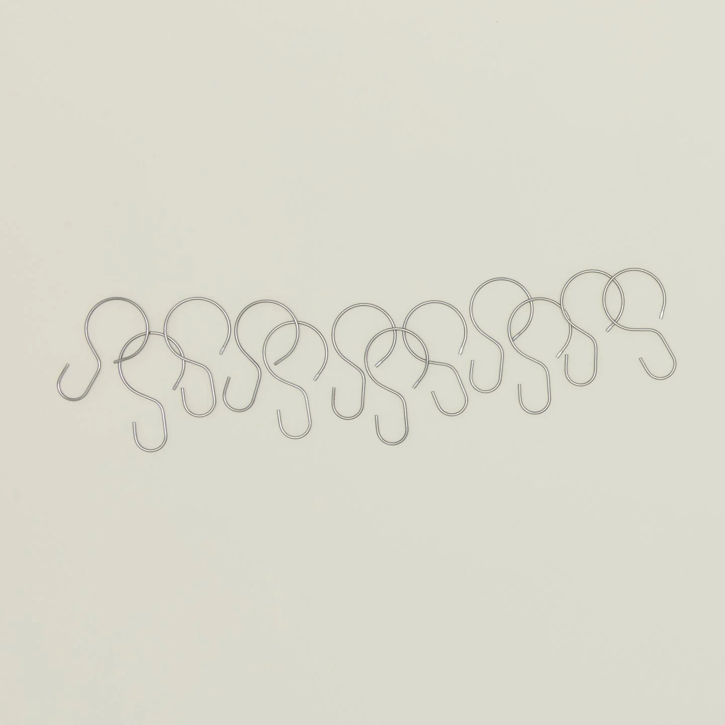 Shower Curtain Hooks, Set of 12 - Stainless Steel