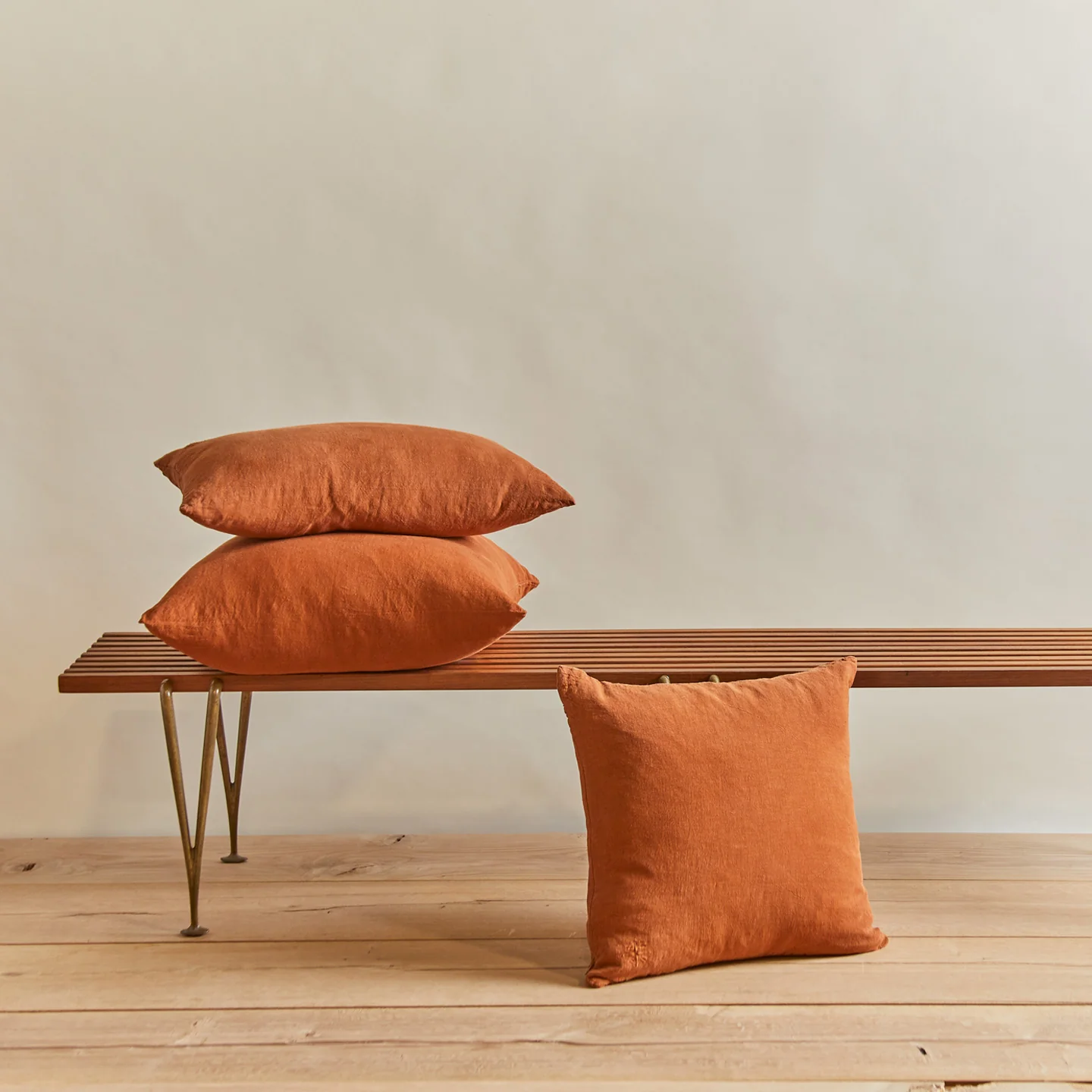 Simple Linen 22x22 Pillow - Terracotta - Image 5