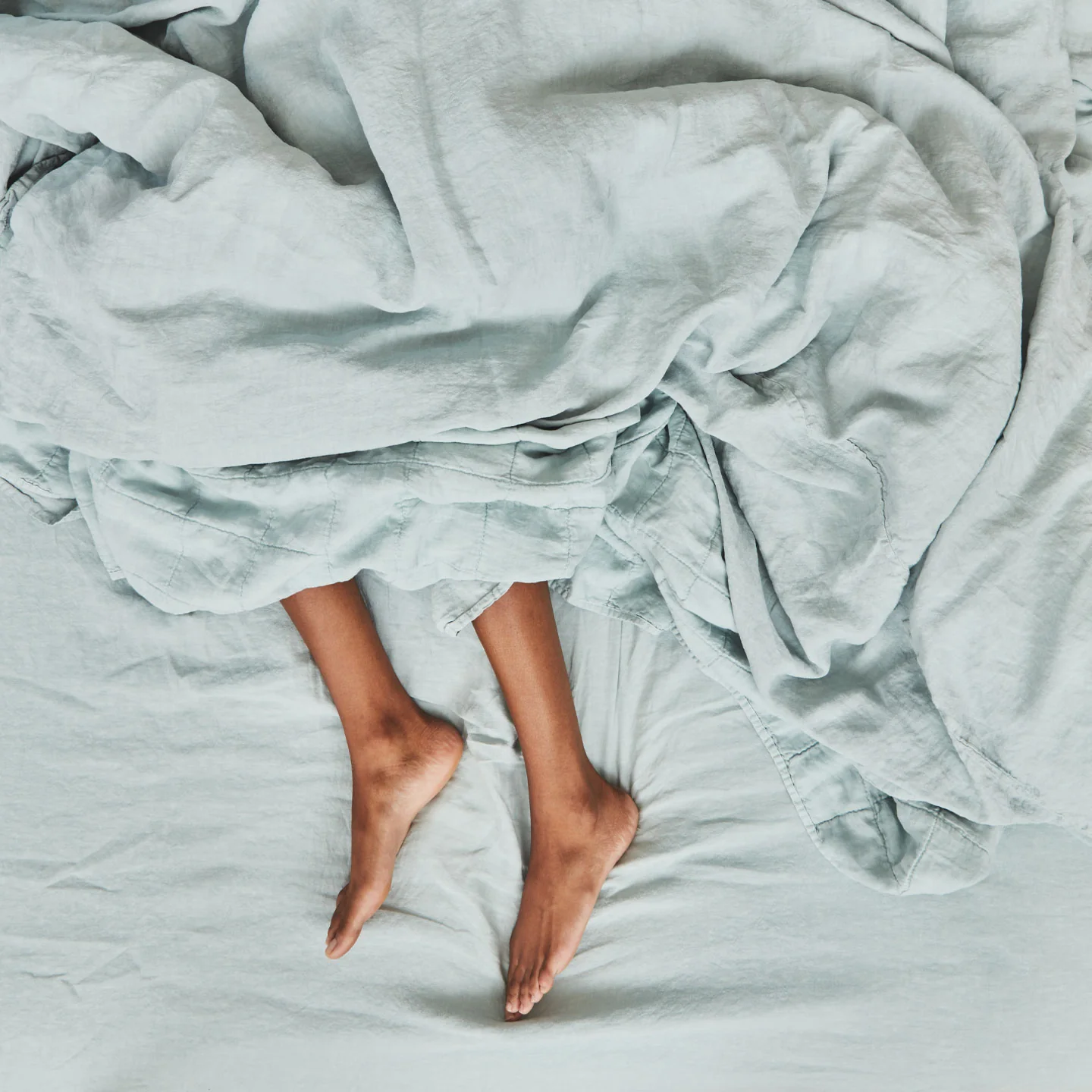 Simple Linen Duvet - Sky - Image 4