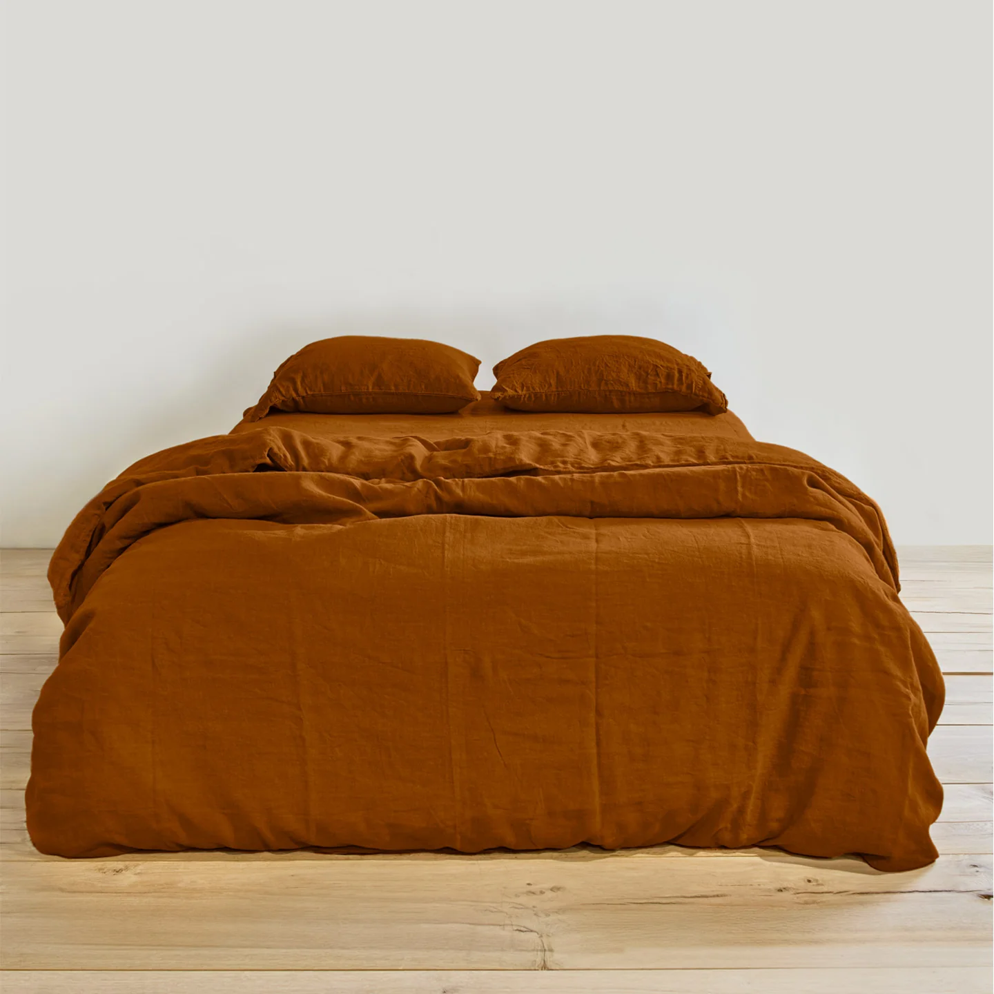 Simple Linen Duvet - Terracotta - Image 2