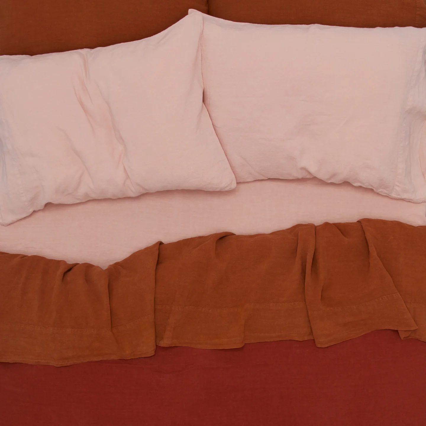 Simple Linen Duvet - Terracotta - Image 4