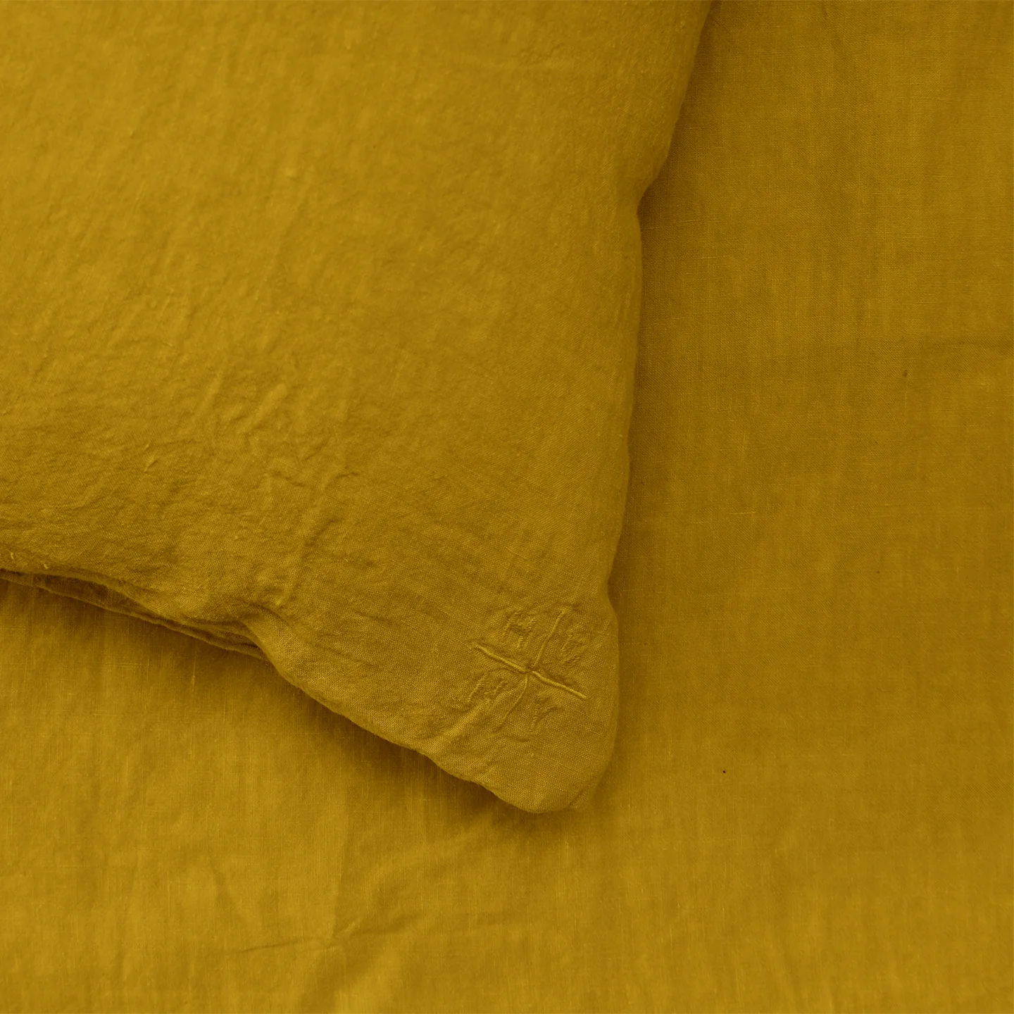Simple Linen Euro Sham - Mustard - Image 2