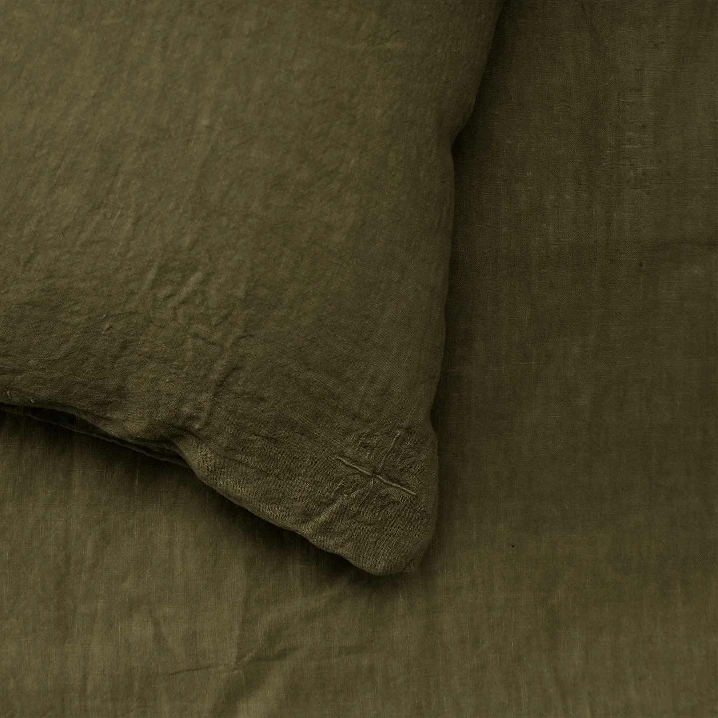 Simple Linen Euro Sham - Olive - Image 2