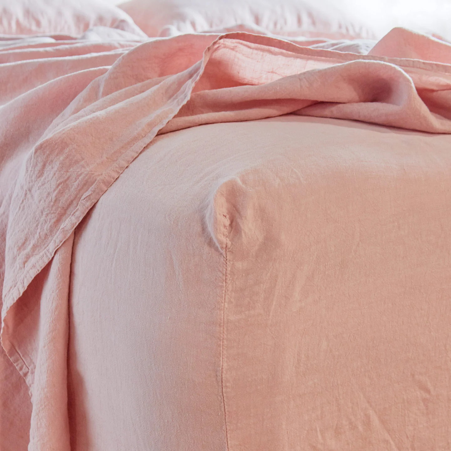 Simple Linen Flat Sheet - Blush - Image 6
