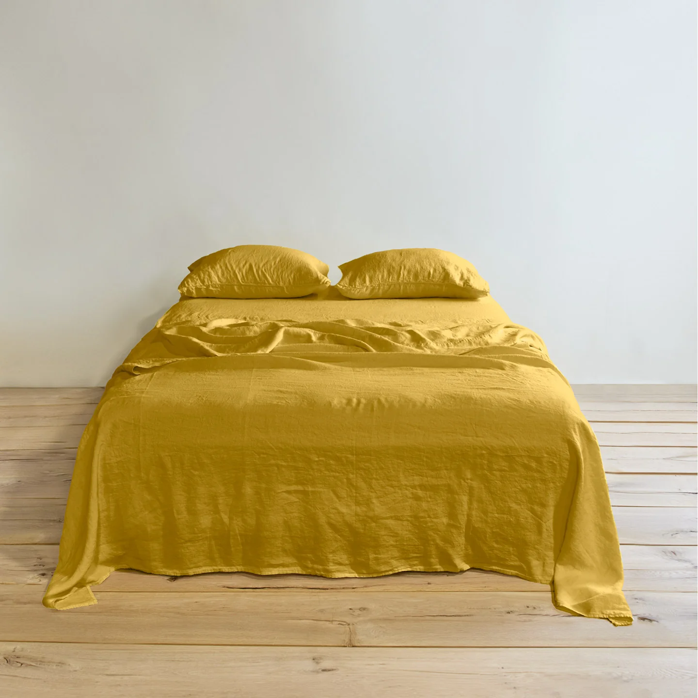 Simple Linen Flat Sheet - Mustard - Image 2