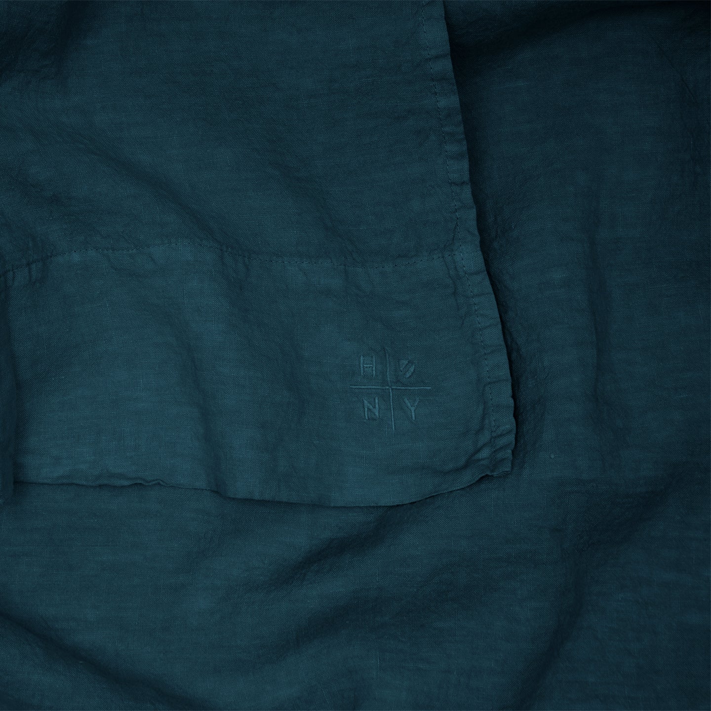 Simple Linen Flat Sheet - Peacock