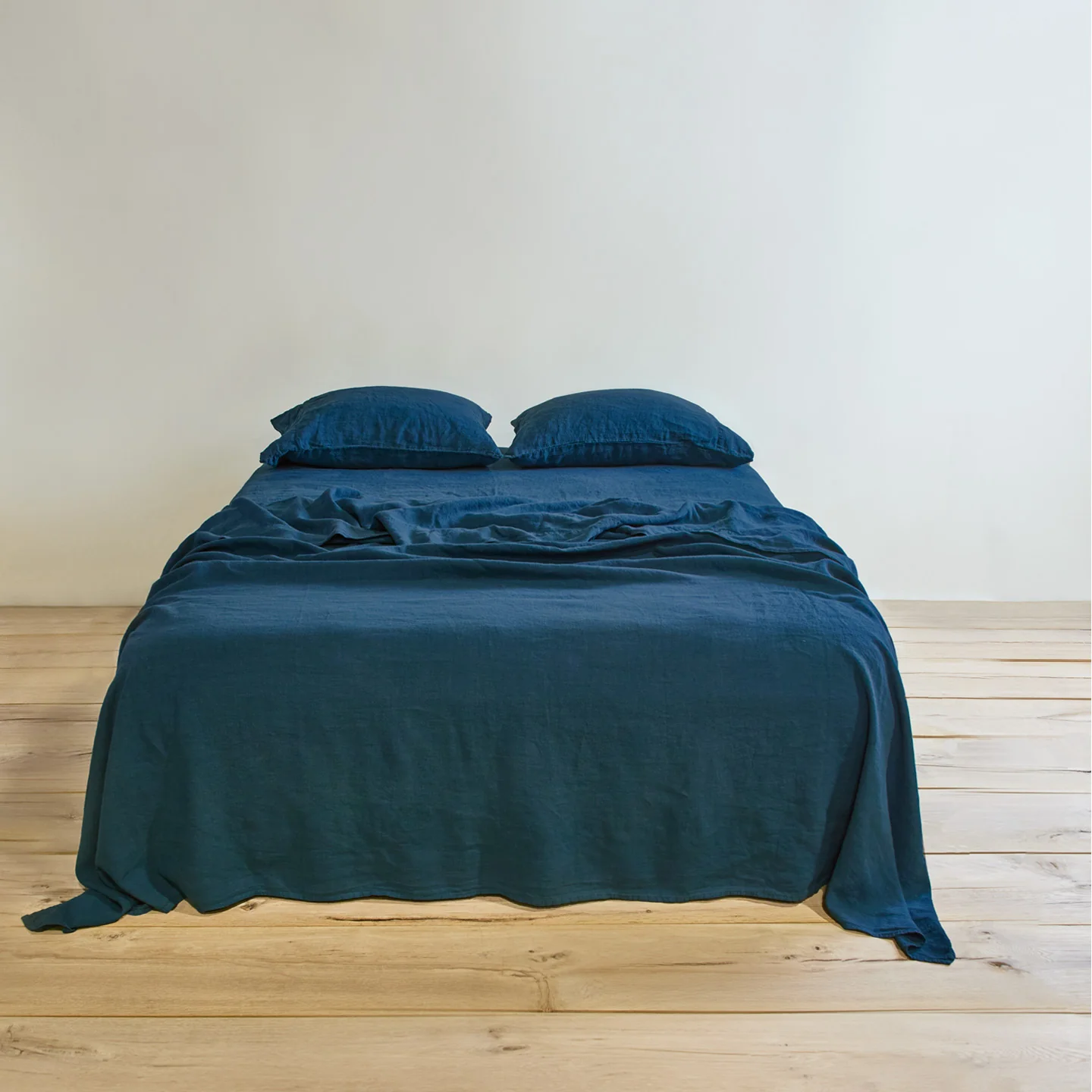 Simple Linen Flat Sheet - Peacock - Image 2