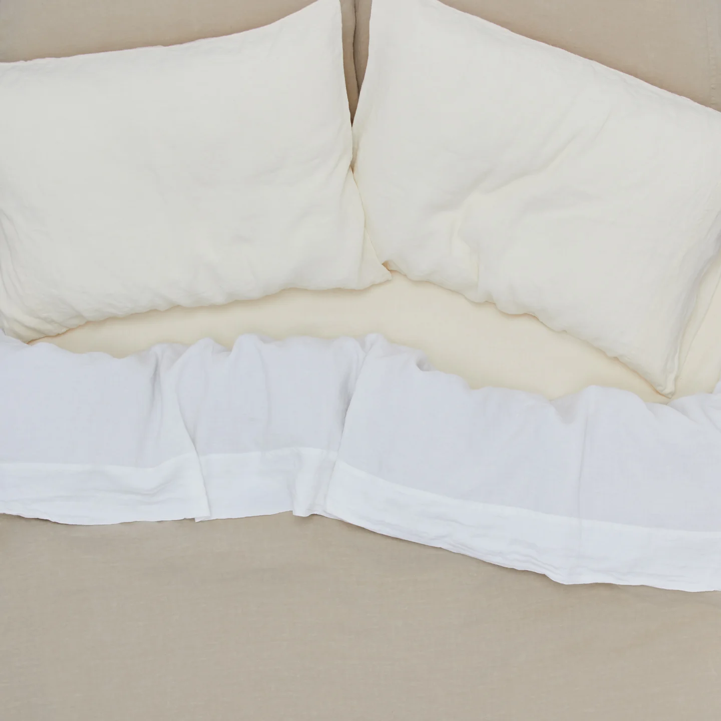 Simple Linen Pillowcases, Set of 2 - Ivory - Image 5