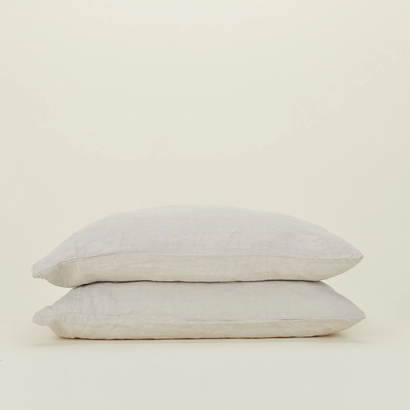 Simple Linen Pillowcases, Set of 2 - Light Grey