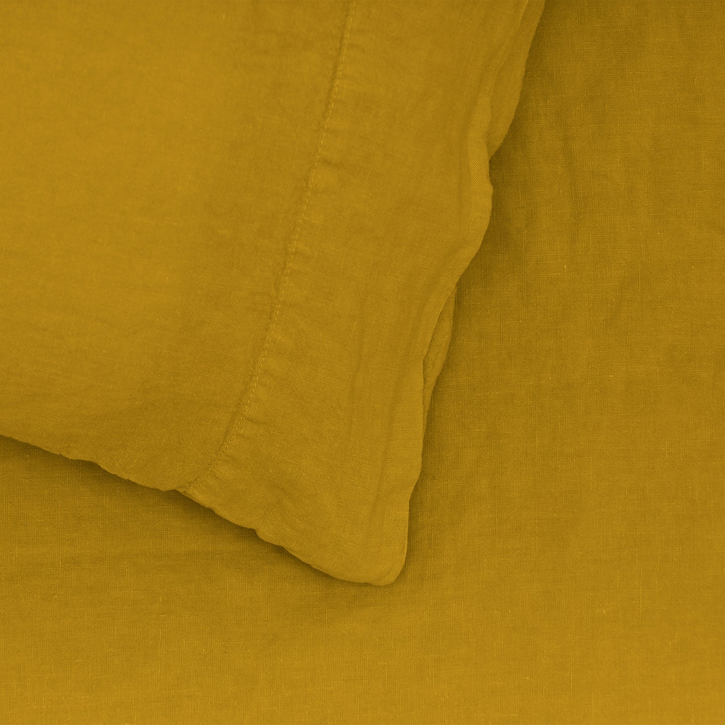Simple Linen Pillowcases, Set of 2 - Mustard - Image 3