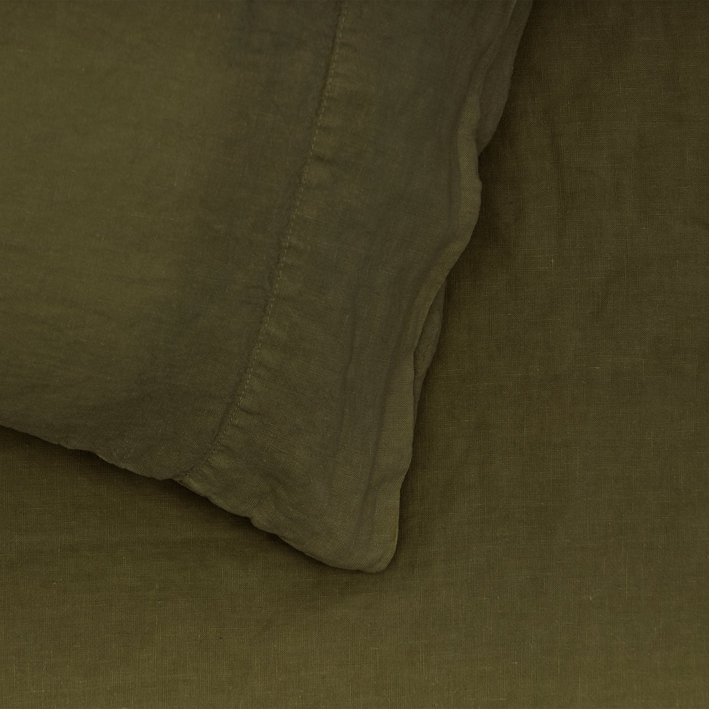 Simple Linen Pillowcases, Set of 2 - Olive - Image 3