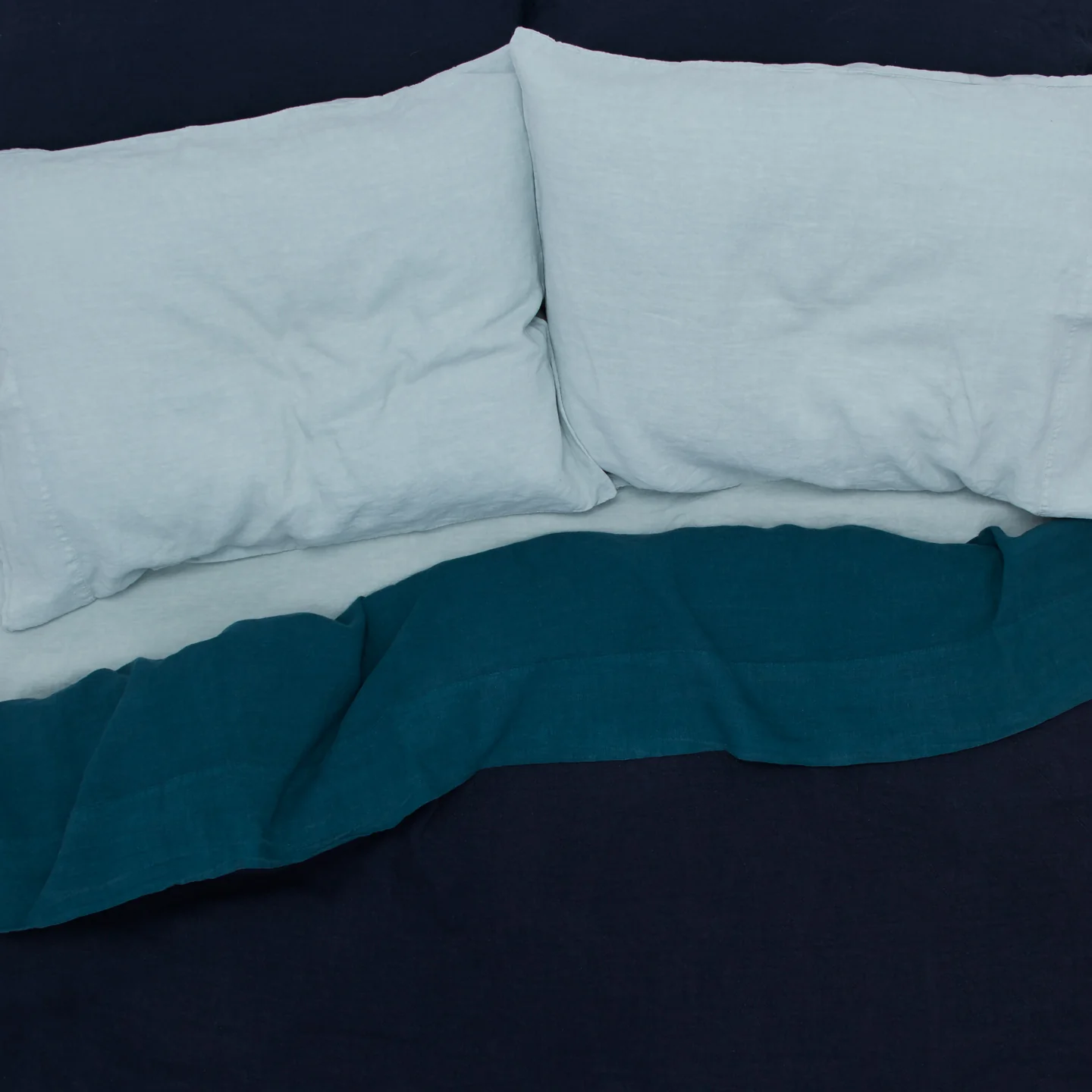 Simple Linen Pillowcases, Set of 2 - Peacock - Image 5