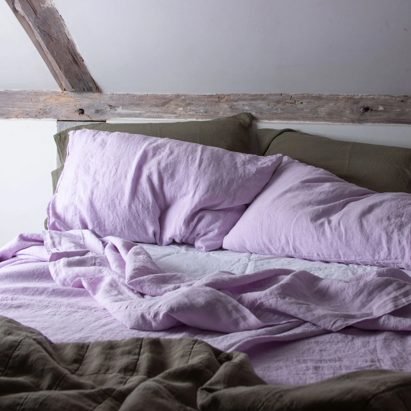 Simple Linen Pillowcases, Set of 2 - Lilac - Image 6
