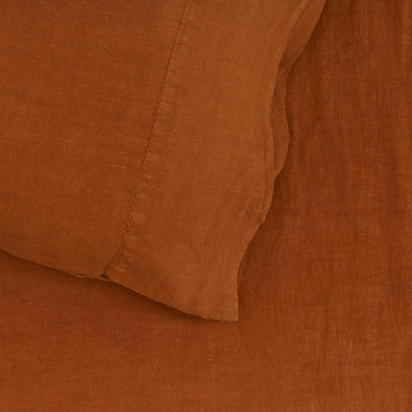 Simple Linen Pillowcases, Set of 2 - Terracotta - Image 3