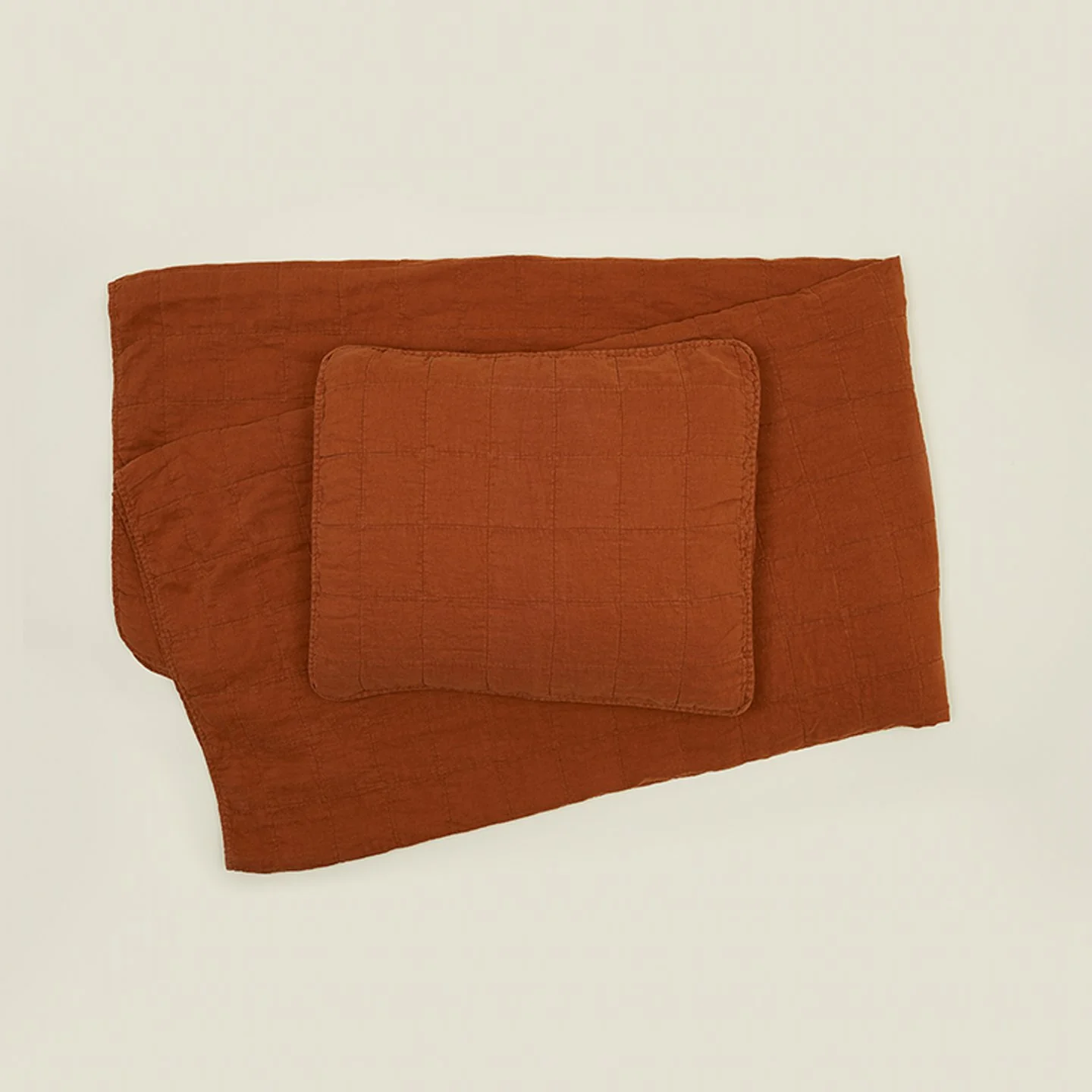 Simple Linen Quilt - Terracotta - Image 4