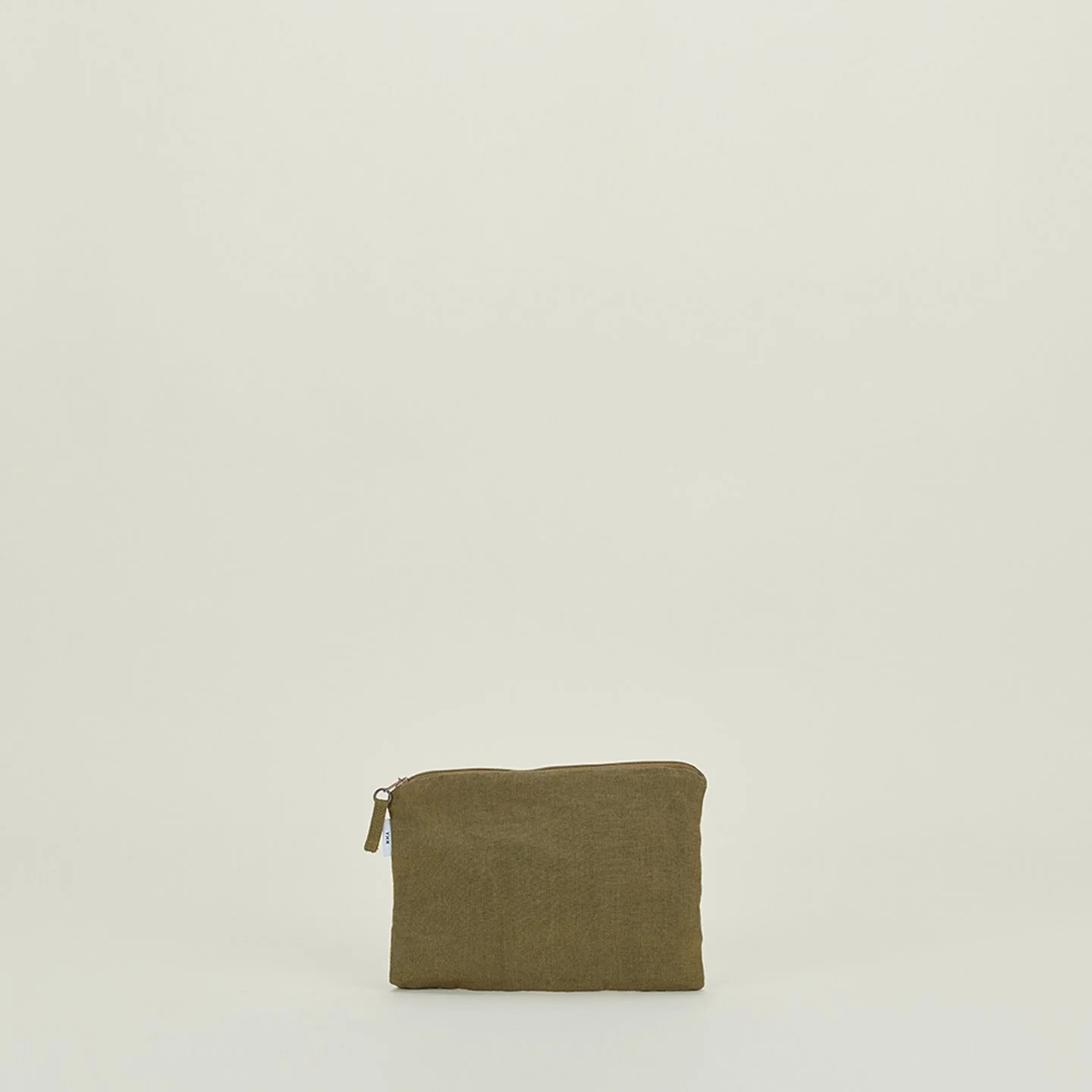 Simple Linen Zipper Pouch - Olive - Image 4