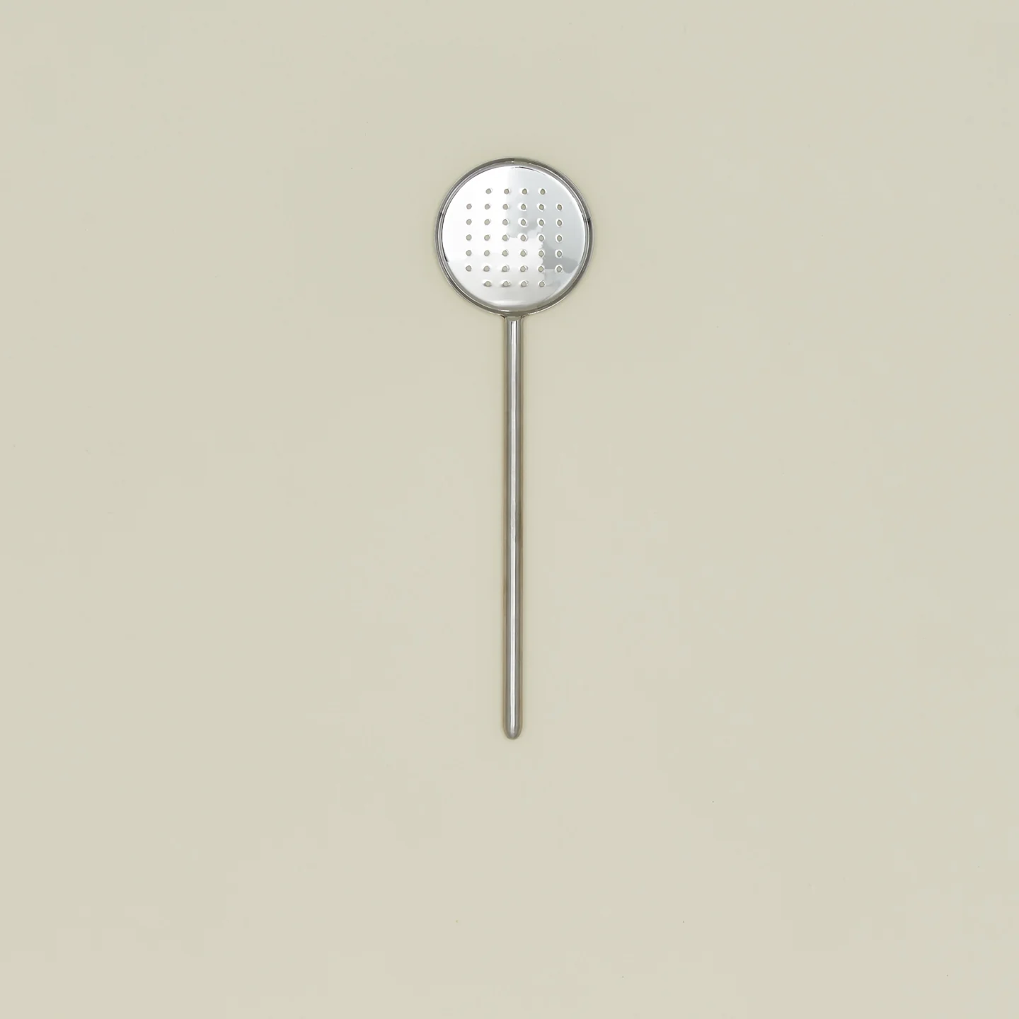 Simple Metal Flat Slotted Spoon - Silver - Image 3