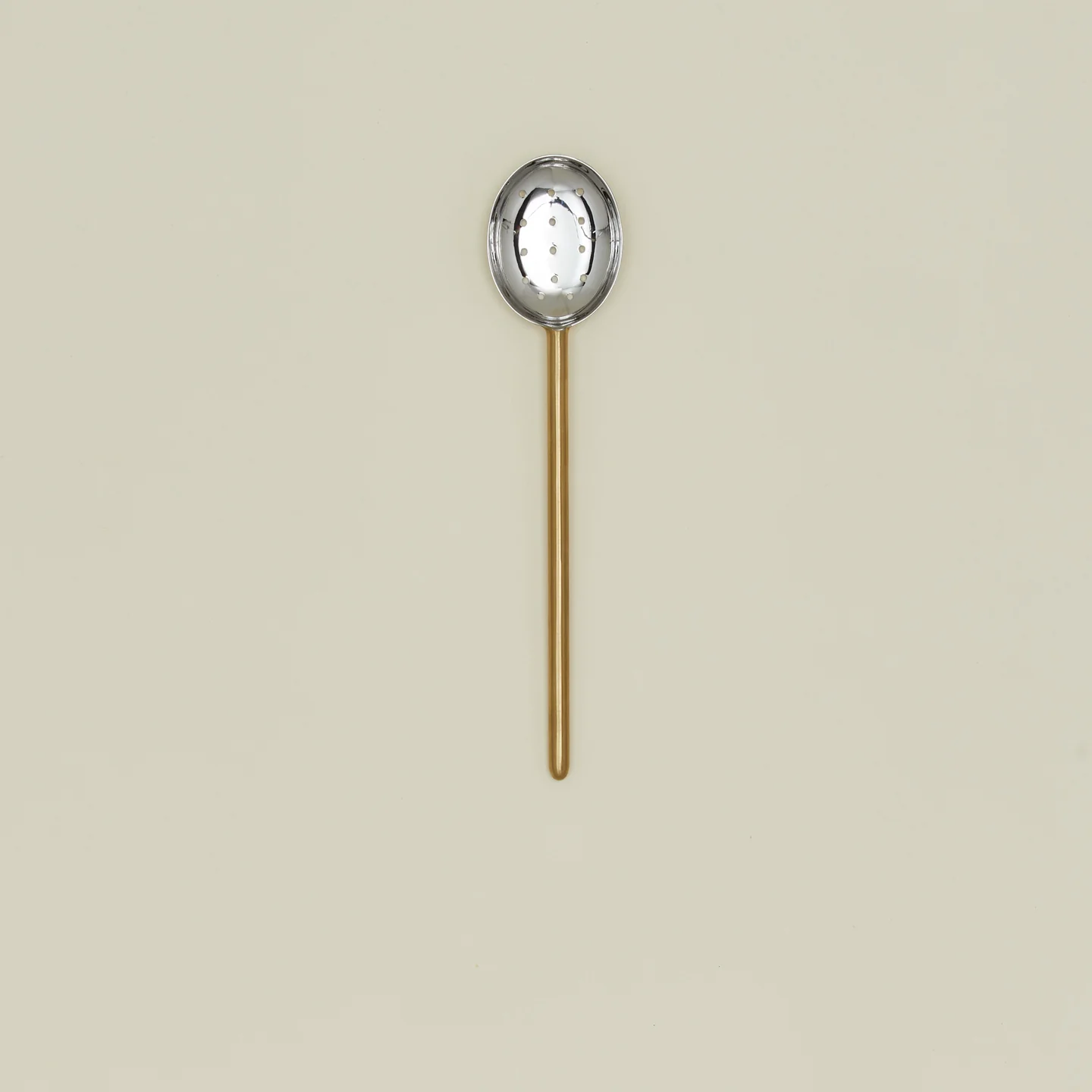 Simple Metal Slotted Spoon - Brass - Image 3