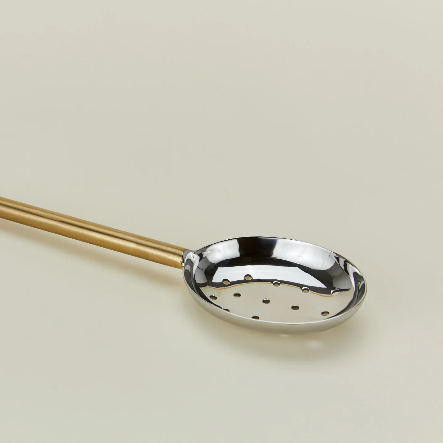 Simple Metal Slotted Spoon - Brass - Image 4