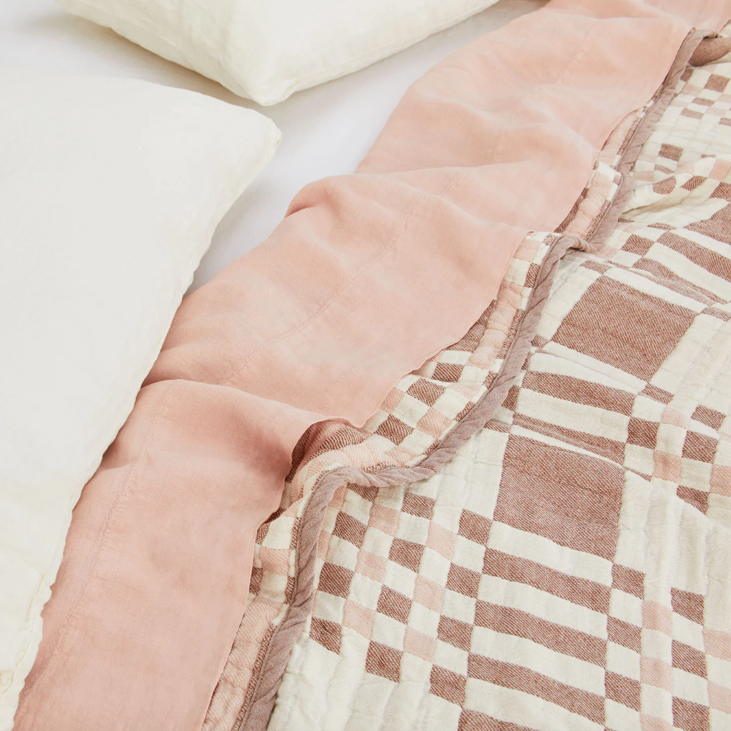 Simple Plaid Blanket - Blush/Terracotta - Image 2