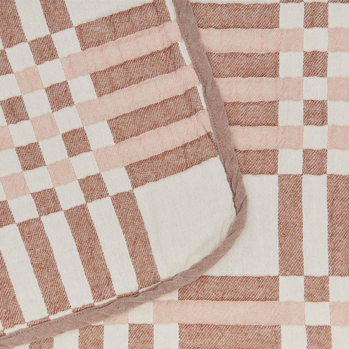 Simple Plaid Blanket - Blush/Terracotta - Image 4