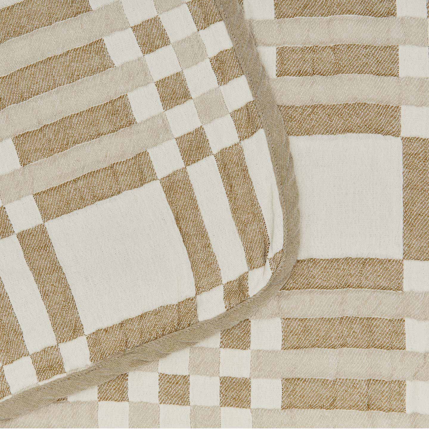 Simple Plaid Blanket - Ivory/Flax - Image 4
