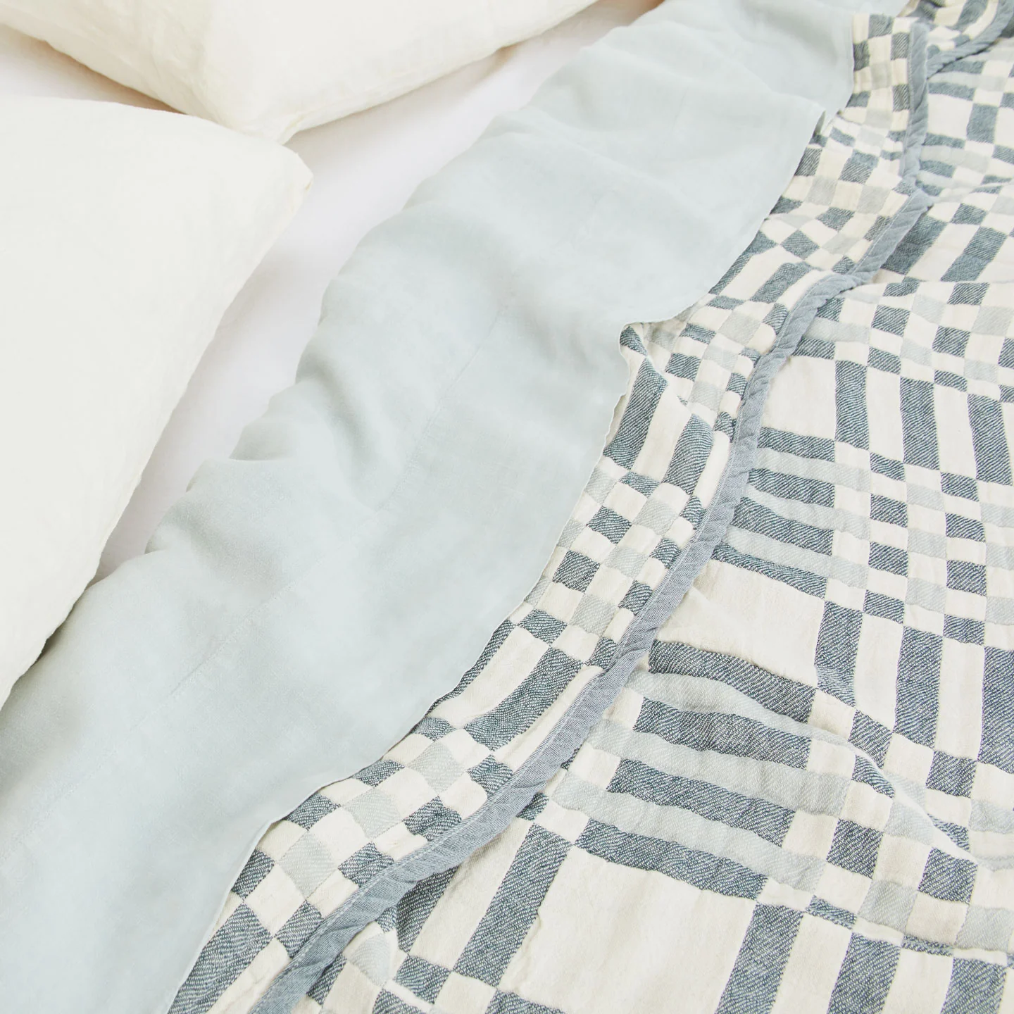 Simple Plaid Blanket - Sky/Peacock - Image 2