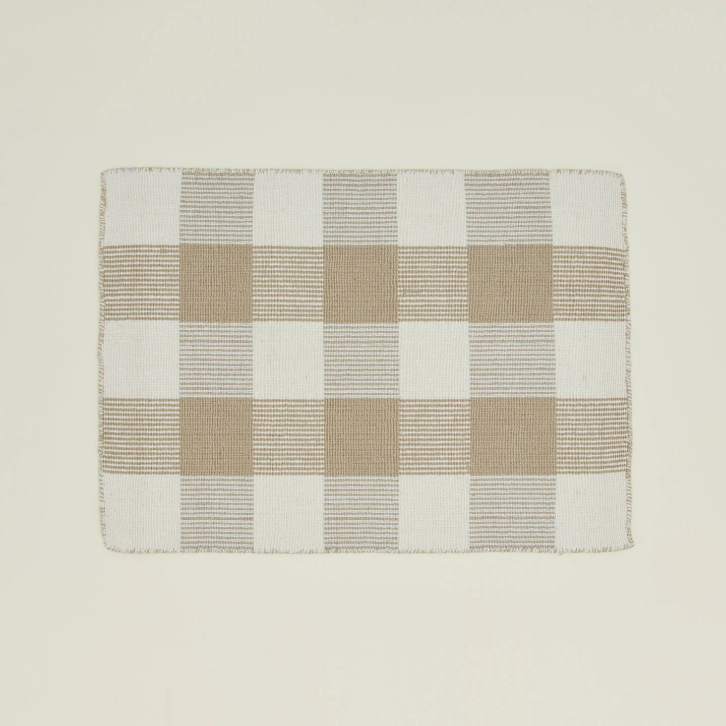 Simple Plaid Rug - Ivory/Flax