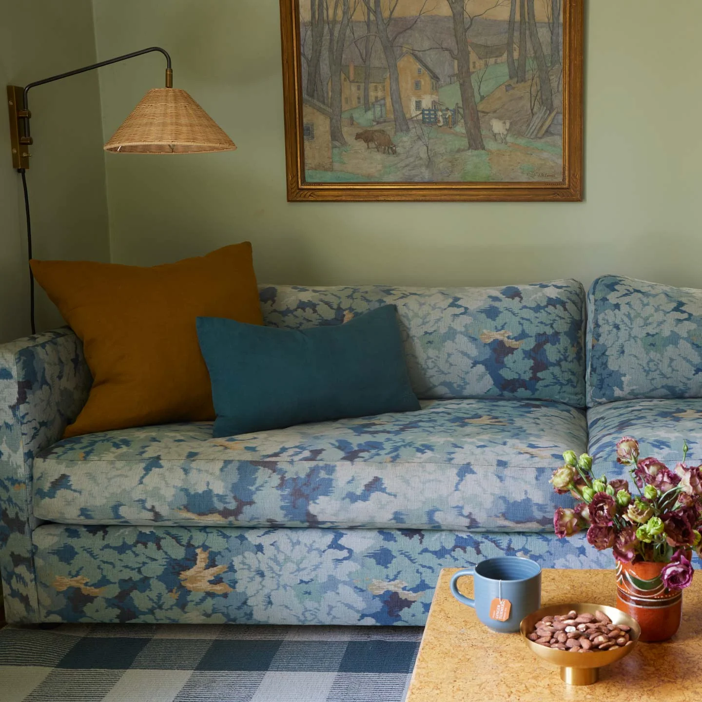 Simple Plaid Rug - Sky/Peacock - Image 5