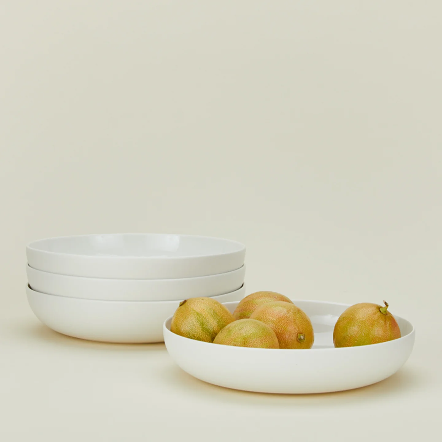 Simple Porcelain Low Bowl, Set of 4 - Image 2