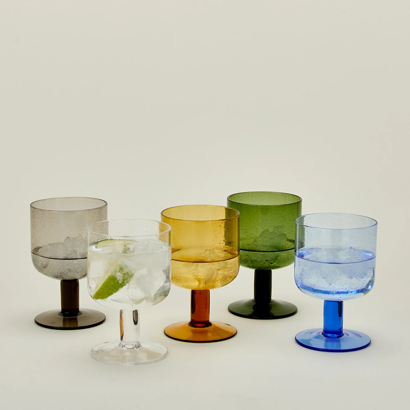 Simple Seeded Glassware, Set of 4 - Olive - Image 4