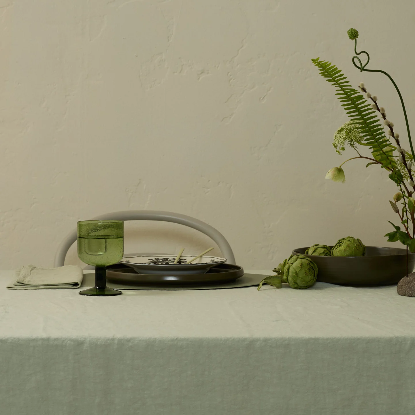 Simple Seeded Glassware, Set of 4 - Olive - Image 6