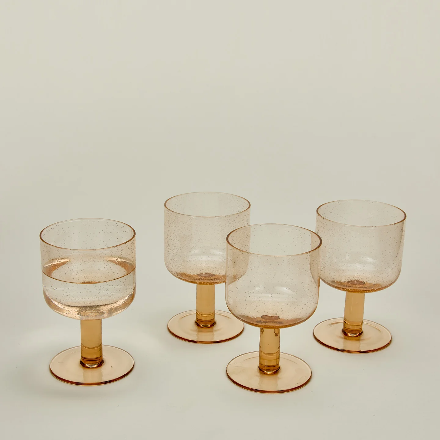 Simple Seeded Glassware, Set of 4 - Peach - Image 4