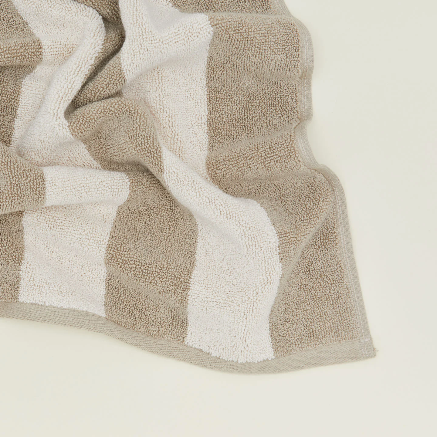 Simple Striped Terry Bath Mat - Ivory/Flax - Image 2