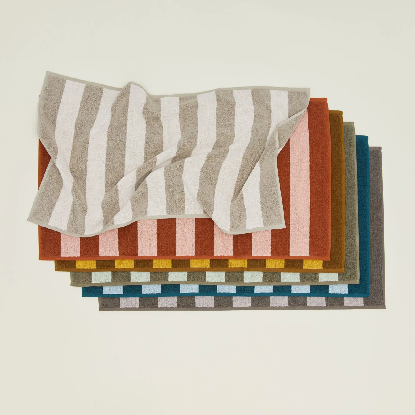 Simple Striped Terry Bath Mat - Sky/Peacock - Image 3