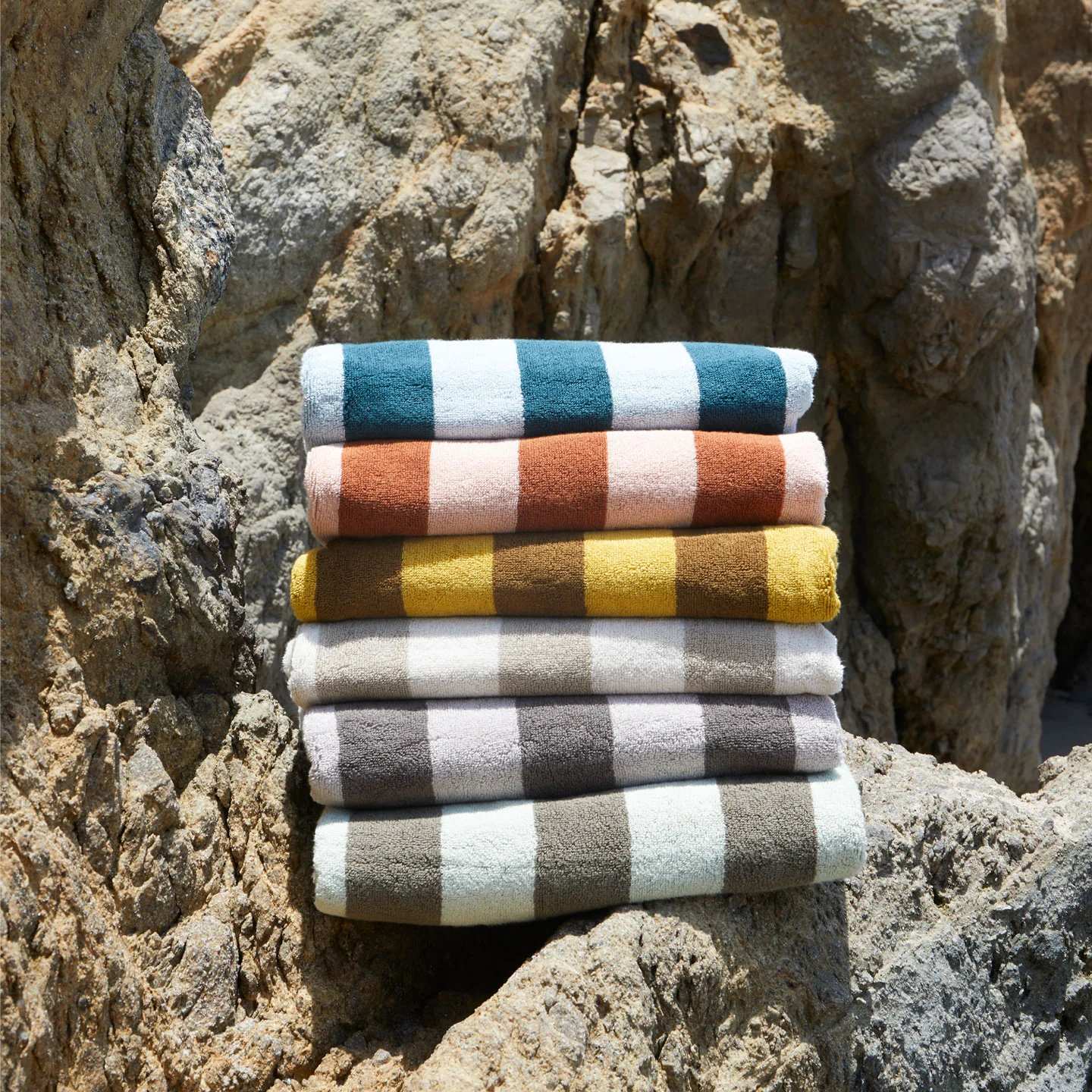 Simple Striped Terry Towel - Ivory/Flax - Image 3