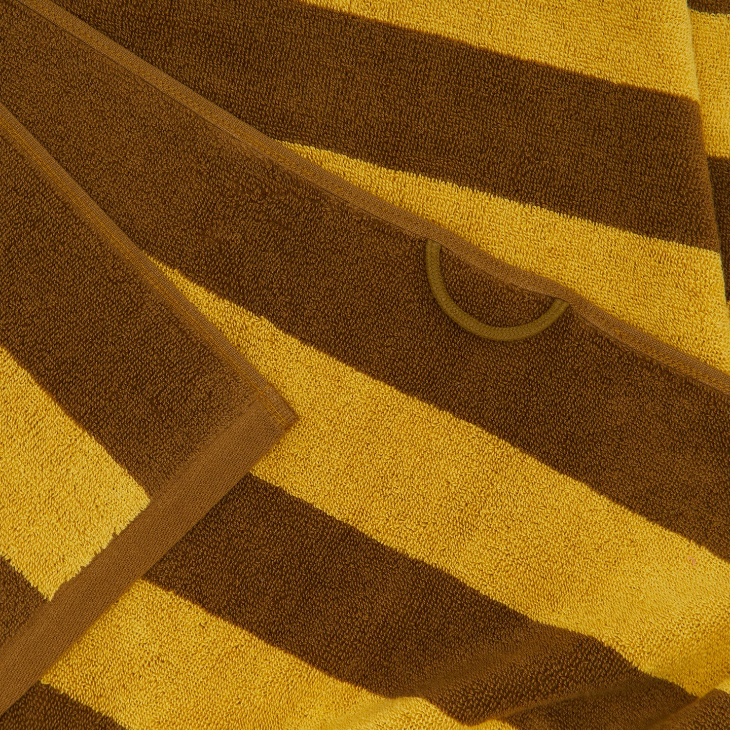 Simple Striped Terry Towel - Mustard/Bronze - Image 3