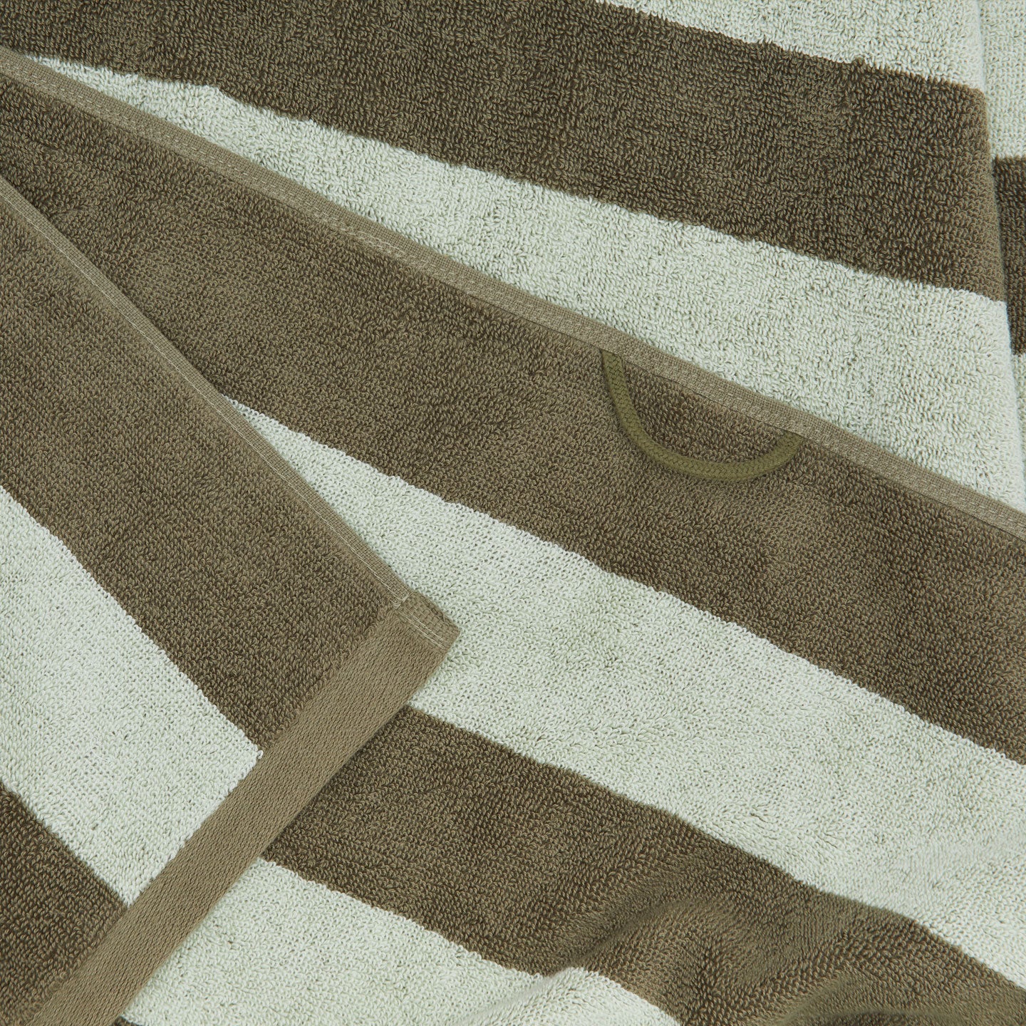 Simple Striped Terry Towel - Sage/Olive - Image 3