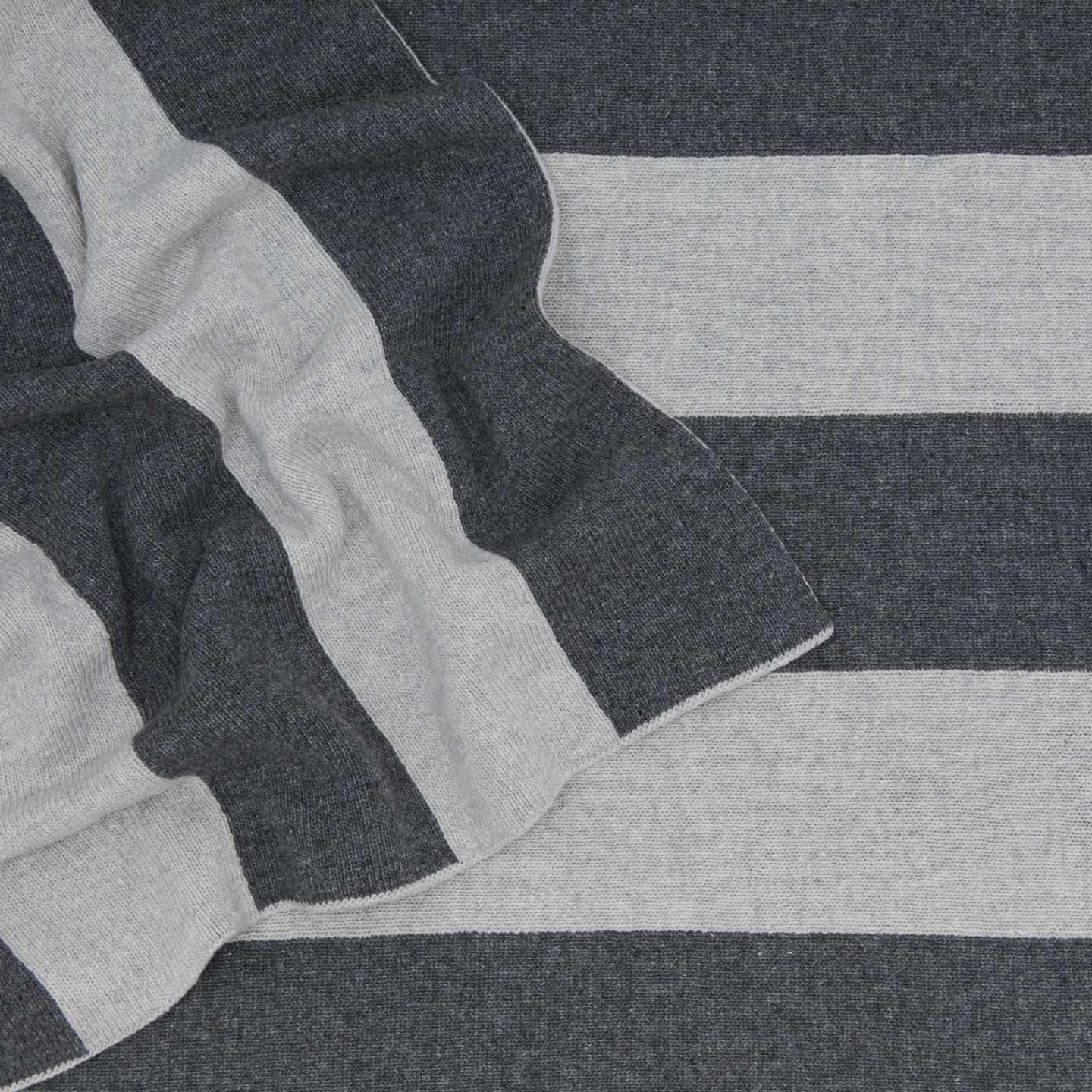 Simple Striped Throw - Light Grey/Dark Grey - Image 3