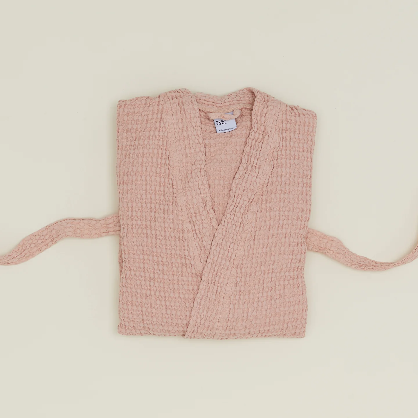 Simple Waffle Bathrobe - Blush - Image 2