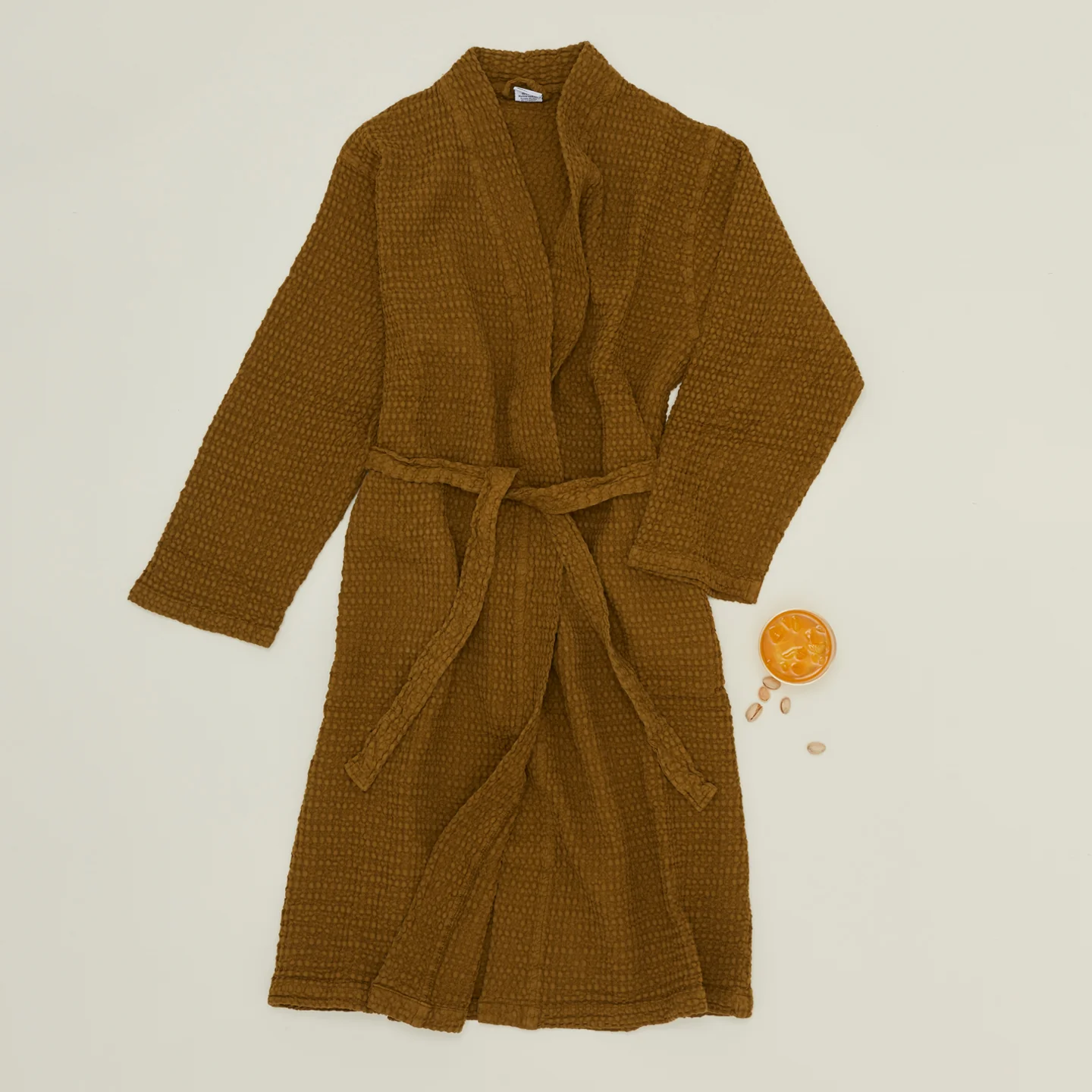Simple Waffle Bathrobe - Bronze - Image 3
