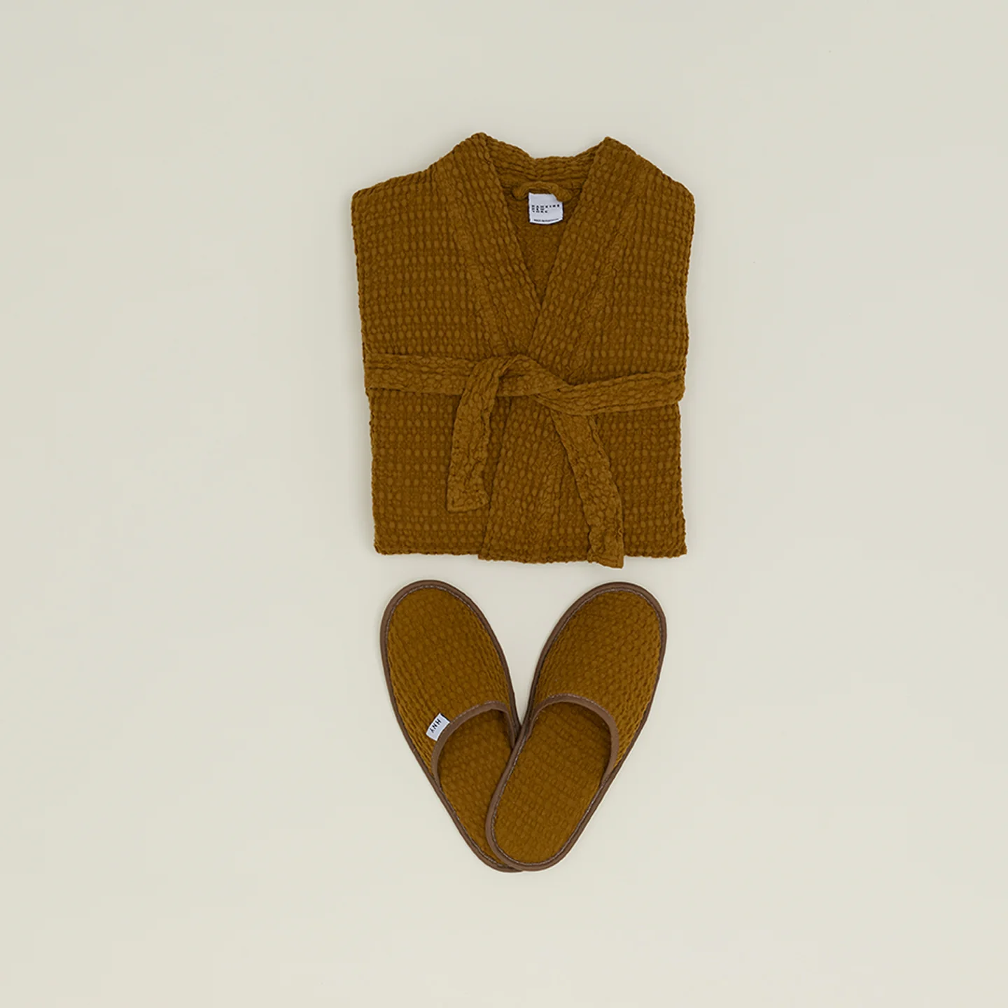 Simple Waffle Bathrobe - Bronze - Image 4