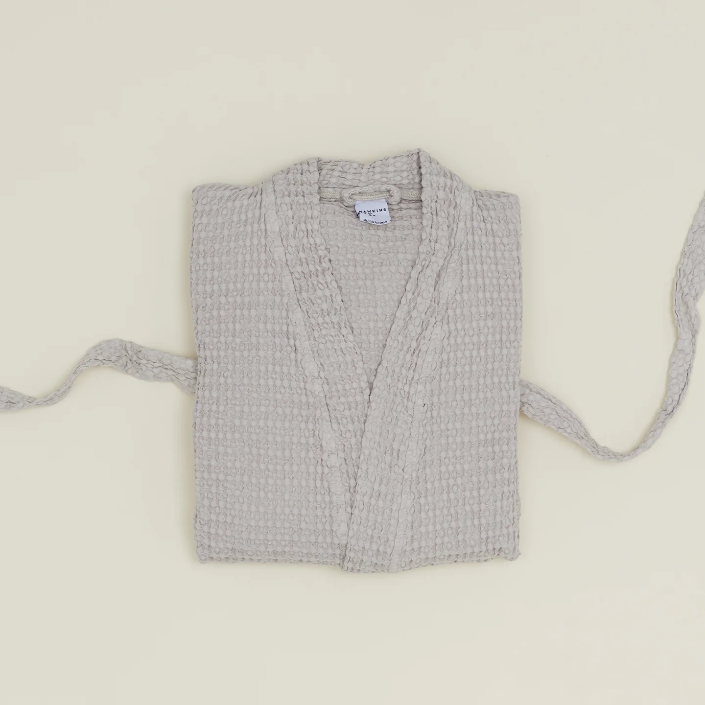Simple Waffle Bathrobe - Light Grey - Image 2