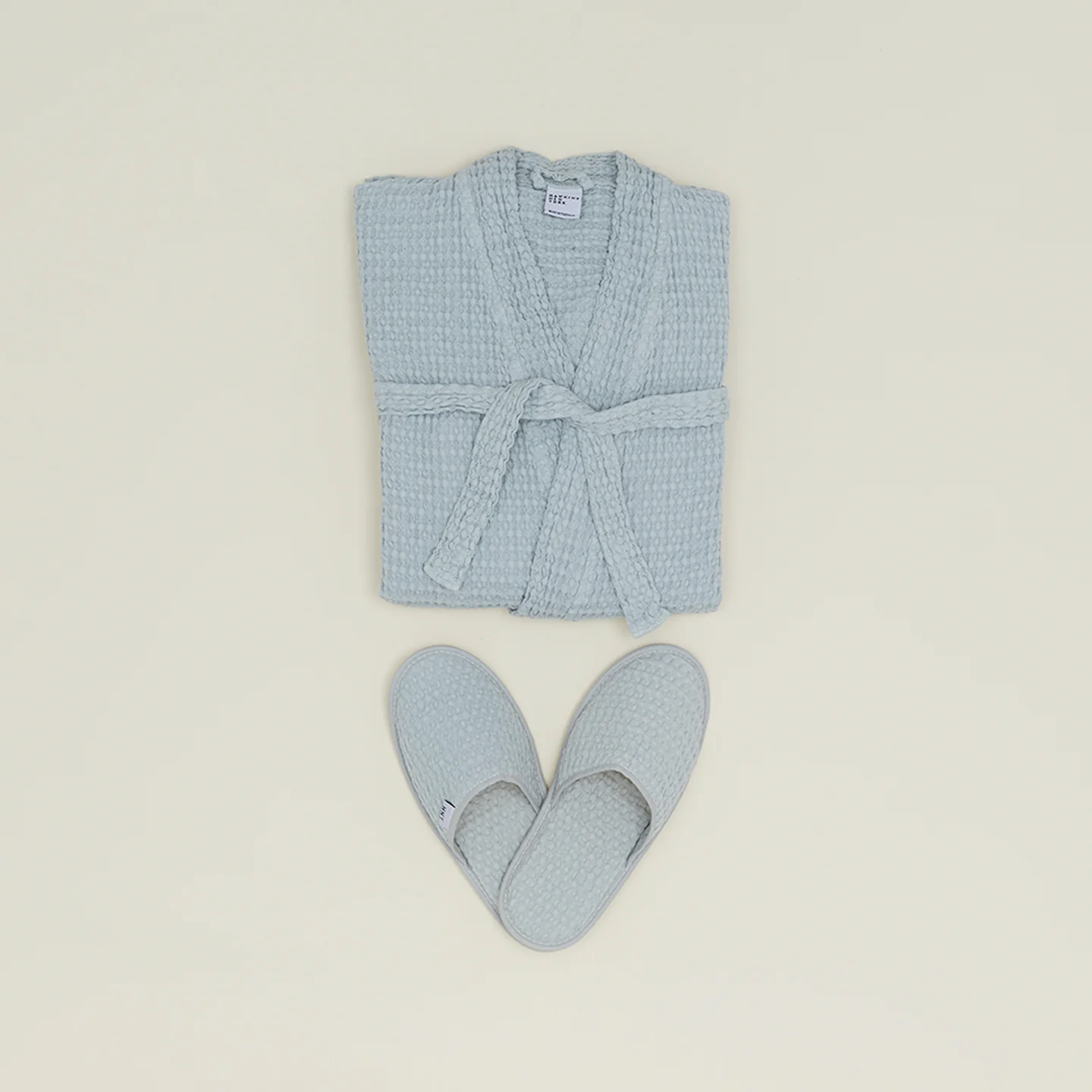 Simple Waffle Bathrobe - Sky - Image 4