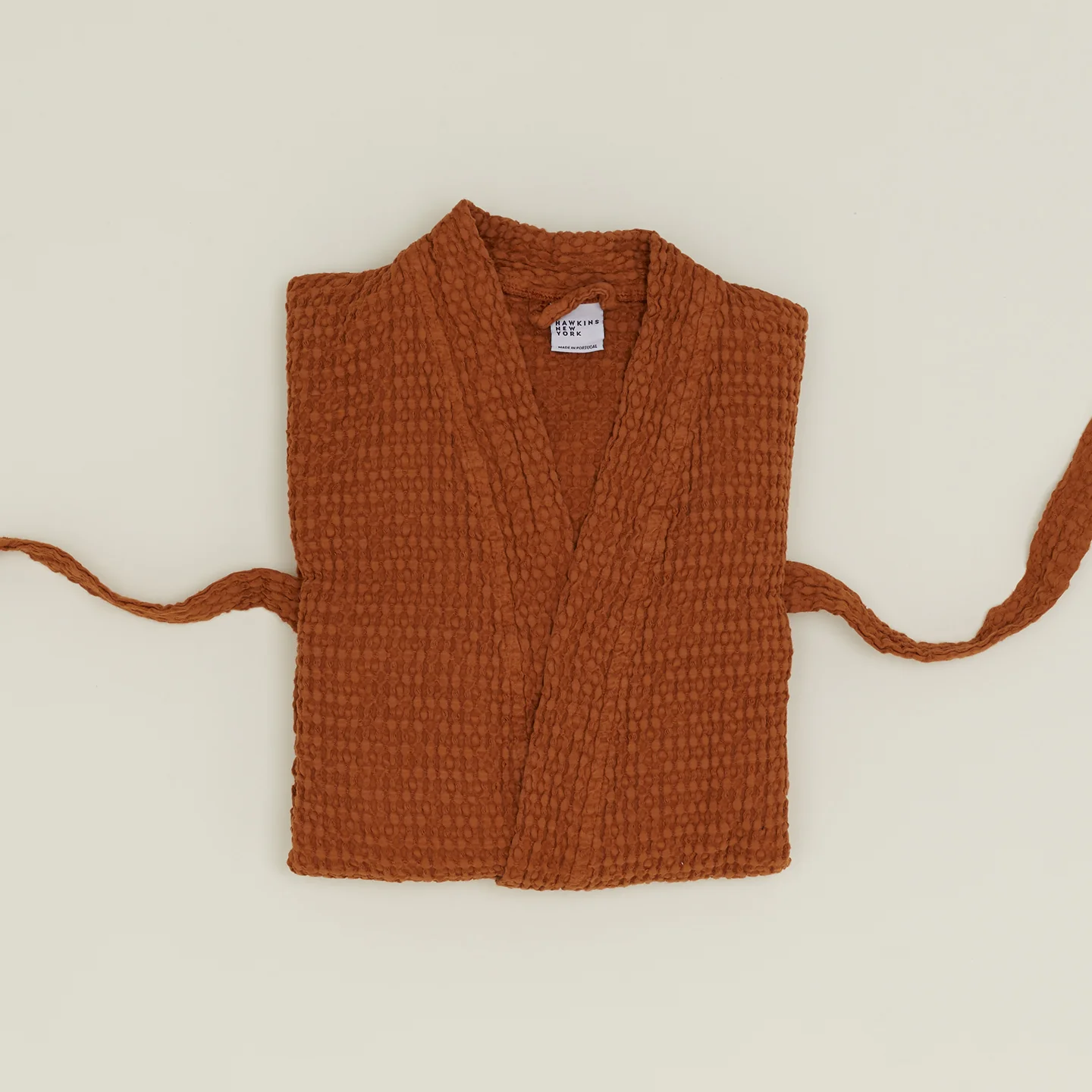 Simple Waffle Bathrobe - Terracotta - Image 2