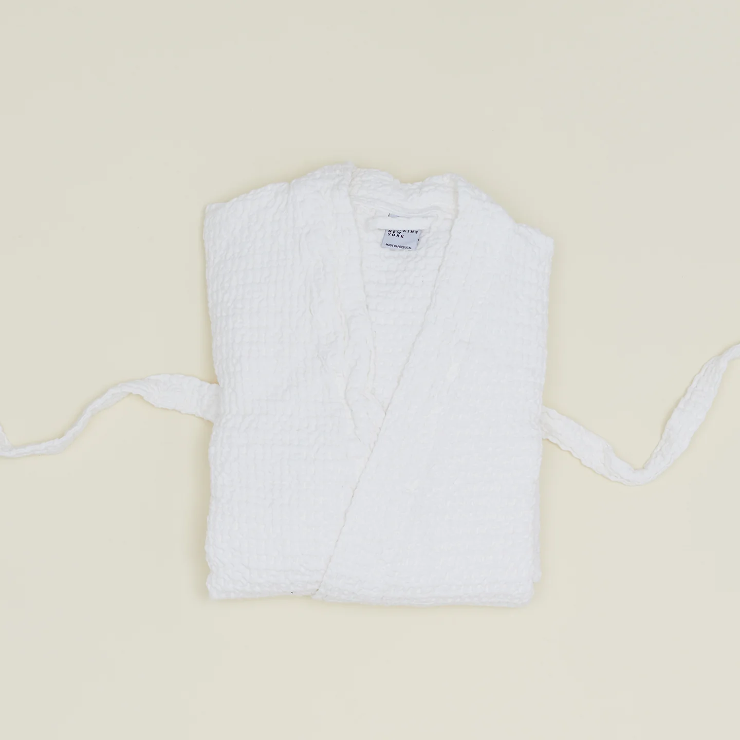 Simple Waffle Bathrobe - White - Image 2