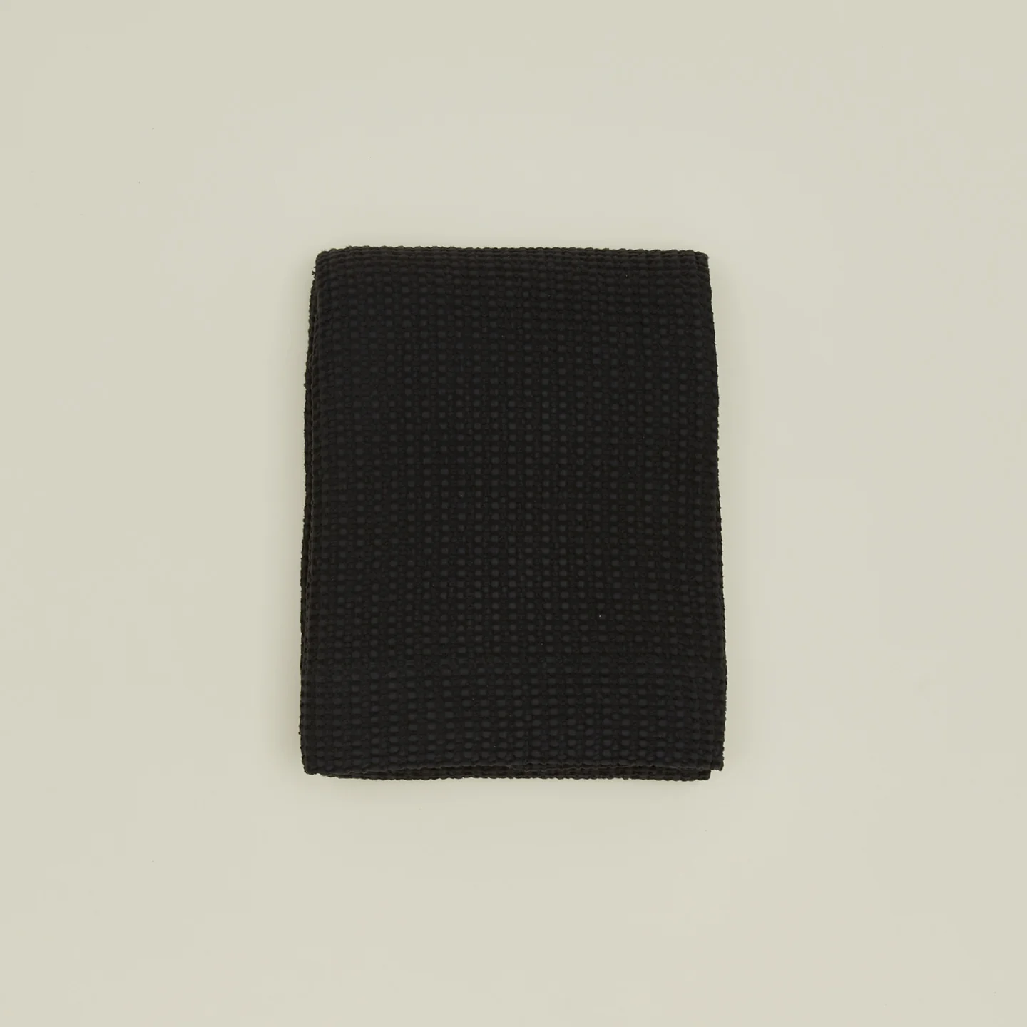 Simple Waffle Shower Curtain - Black - Image 2
