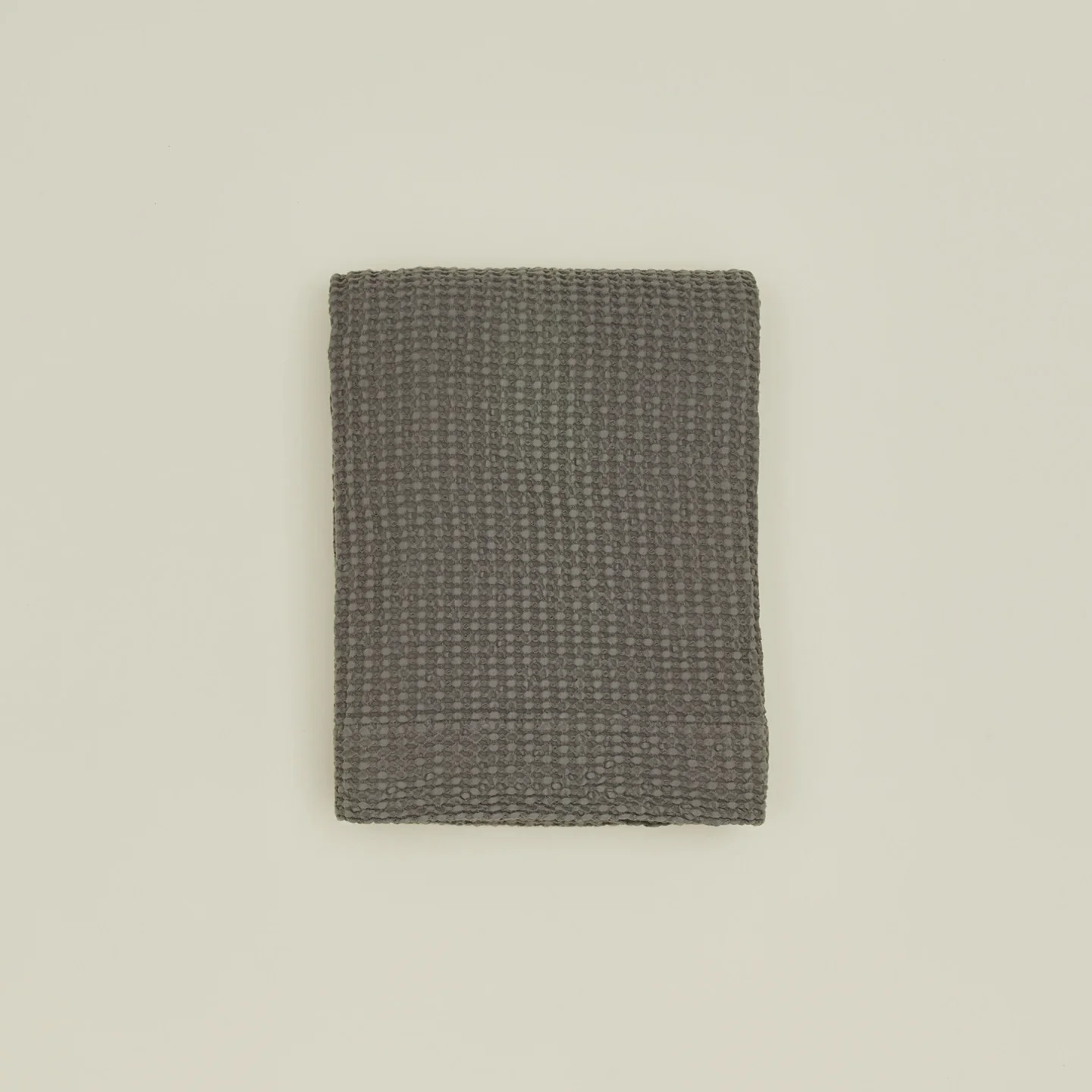 Simple Waffle Shower Curtain - Dark Grey - Image 2