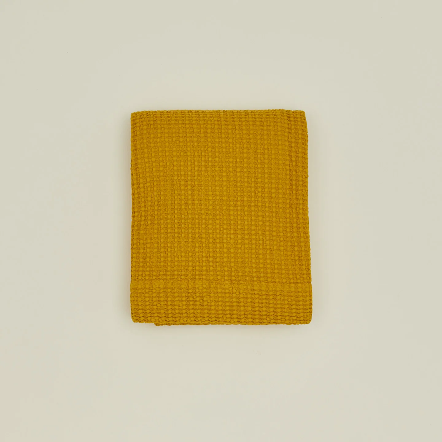 Simple Waffle Shower Curtain - Mustard - Image 2